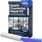 Quartz Countertop Repair Kit DIY (White, Acrylic &amp; Clear) - Made by Engineers I Also for Granite, Acrylic, Fiberglass, Porcelain, Tile &amp; Ceramic Surfaces I Easy Process &amp; Quick Results