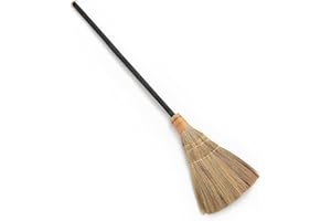 TTS For Home Vietnamese Straw Soft Black Broom for Cleaning with Long Handle Broom- Broom Decorative 9.45'' Width, 45.28" Length