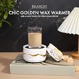 PALANCHY Ceramic Wax Warmer 3-in-1 White Gold Plate 4" Warming Dish view 2