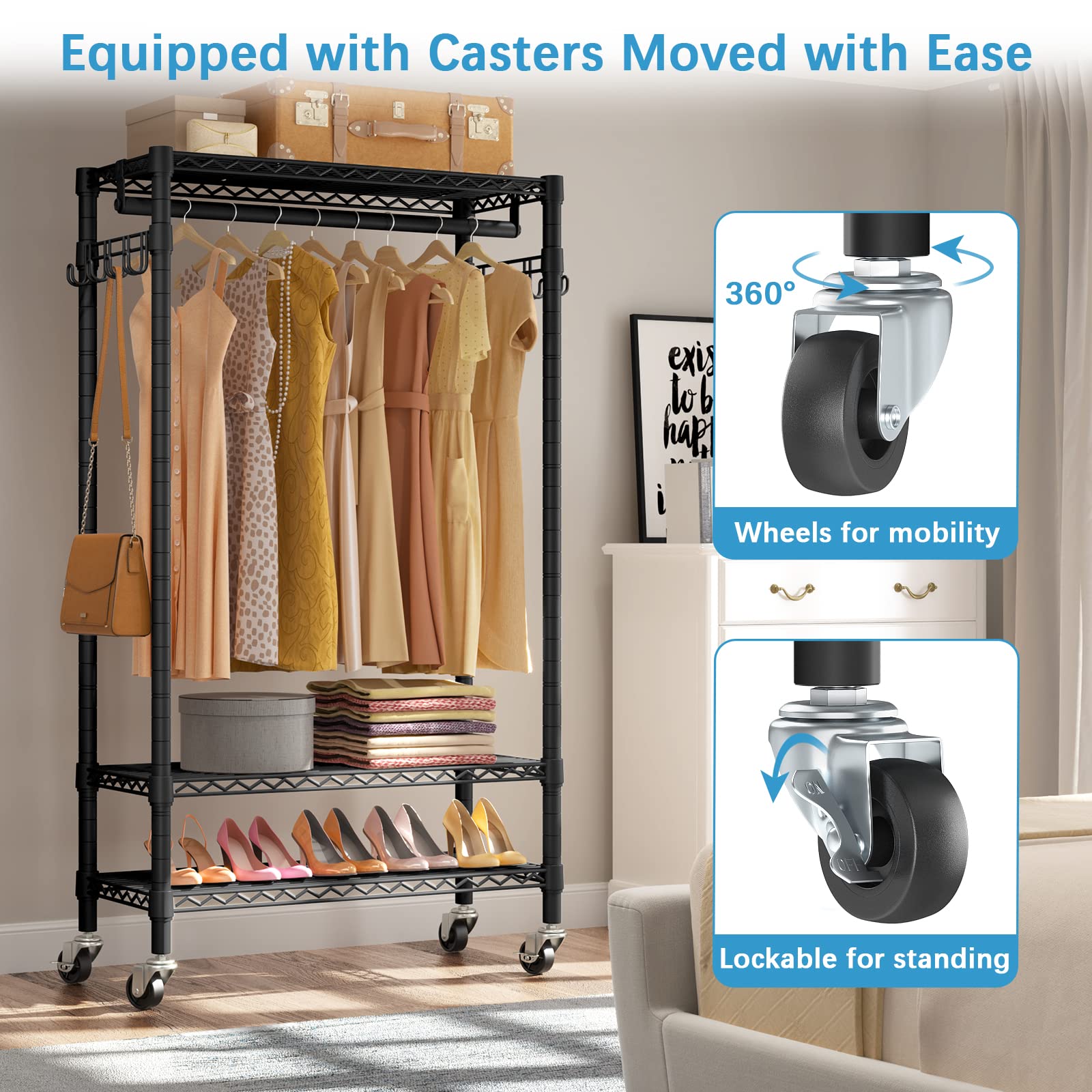 Mua VIPEK R1 Rolling Garment Rack Heavy Duty Clothes Rack for Hanging ...