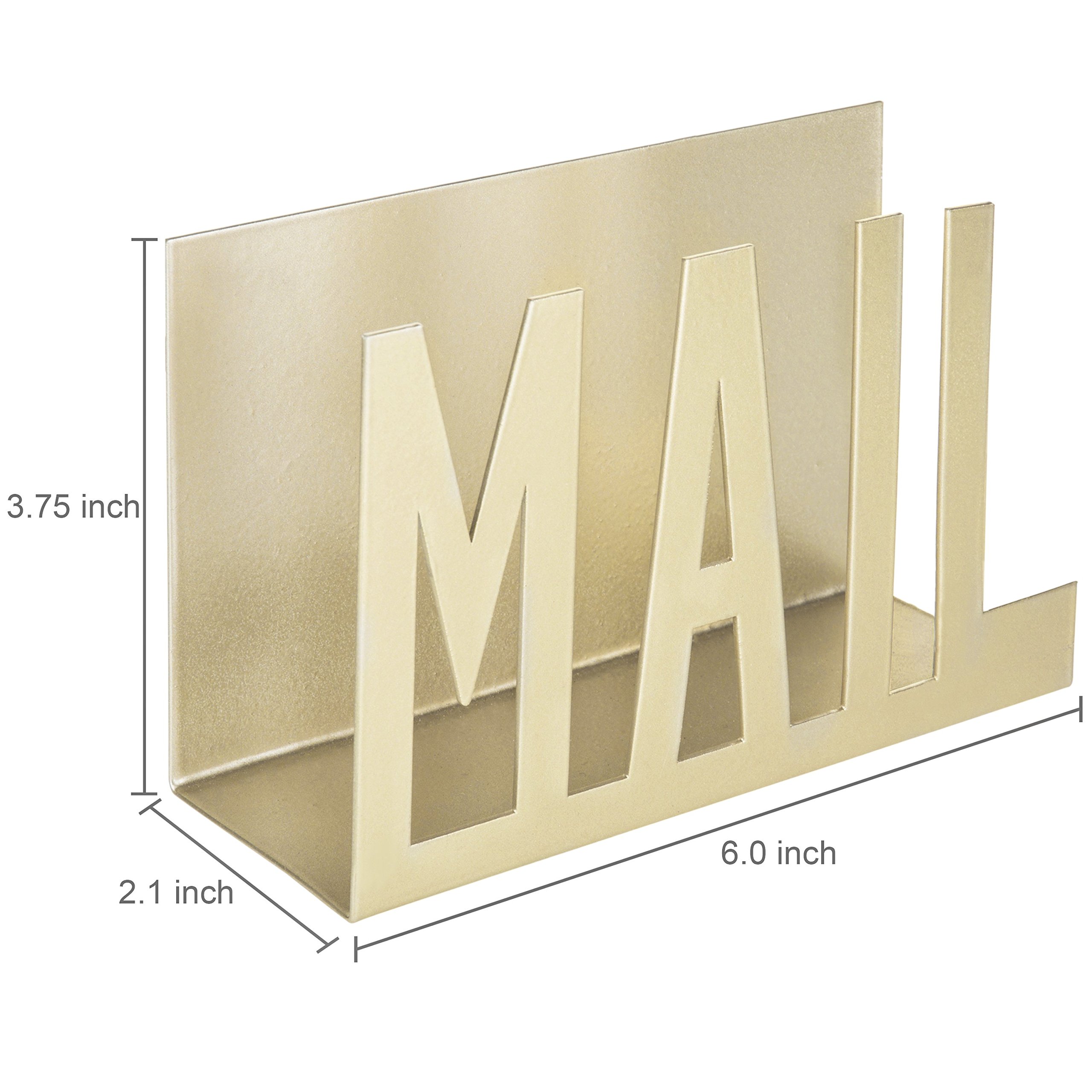 MyGift Modern Brass-Tone Metal Cutout-Design MAIL Holder