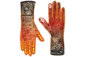 KEMIMOTO Heated Gloves for Men & Women - Thin Flexible Liner with 3 Heat Settings (Up to 140°F) Hand Warmers for 32°F-41°F, Touchscreen Rechargeable Ideal for Hunting Motorcycling, 2 Battery Packs