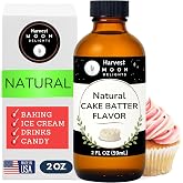 Natural Cake Batter Extract - 2 oz - Water-Soluble - By Harvest Moon Delights - Cake Batter Extract for Baking, Ice Cream, Drinks, and Candy - Flavoring, Sugar Free
