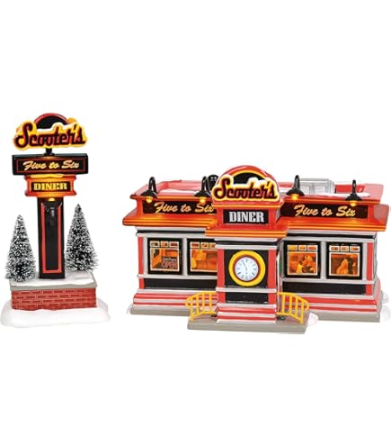 Amazon.com: Department 56 Snow Village Shelly's Diner : Home & Kitchen
