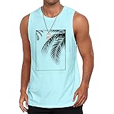 Bupekbee Mens Graphic Tank Tops Sleeveless Workout Gym Shirts Beach Hawaiian Coconut Tree Patriotic Style T-Shirt