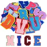 ASTARON 26 Pcs Self Adhesive Letter Patches Chenille Letters Stickers, A-Z Embroidered Applique Patches Alphabet Cloth Patch for Clothes, Bags, Hat, Phone Case, DIY Accessories (Mixed Colours)