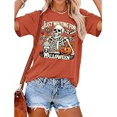 Halloween Shirts for Women Funny Halloween Pumpkin Fall T-Shirt Vintage Casual Graphic Tee, Thanksgiving Shirts for Women