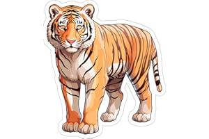 NO THORNS MEDIA Bengal Tiger Sticker Decal Vinyl Small Waterproof for Water Bottle Mug Passport Book Scrapbook Notebook Laptop Tumbler Skateboard Computer Phone Size Funny Gift Car Stickers ID44990