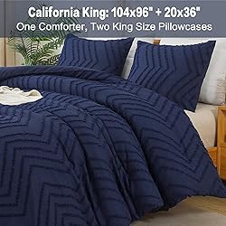 Litanika Navy Blue California King Comforter Set, 3