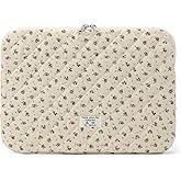 Puffy Laptop Sleeve 13-15.6 Inch Cute Quilted Laptop Protective Case Padded Floral Computer Sleeve for MacBook (A-Blue, 13 Inch)