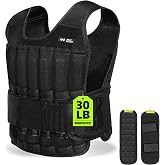 Beatboost Weighted Vest Men,20lb/30lb/40lb/50lb/60lb Adjustable Weight Vest | Body Weights with Adjustable Steel Plates Weights, Ankle Weights, Wrist Weights, Leg Weights for Running Strength Training