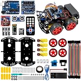 Hosyond Smart Robot Car R3 Project Kit Compatible with Arduino IDE | Includes R3 Board, Code Tutorials, Bluetooth, Line tracking, and Ultrasonic Sensors
