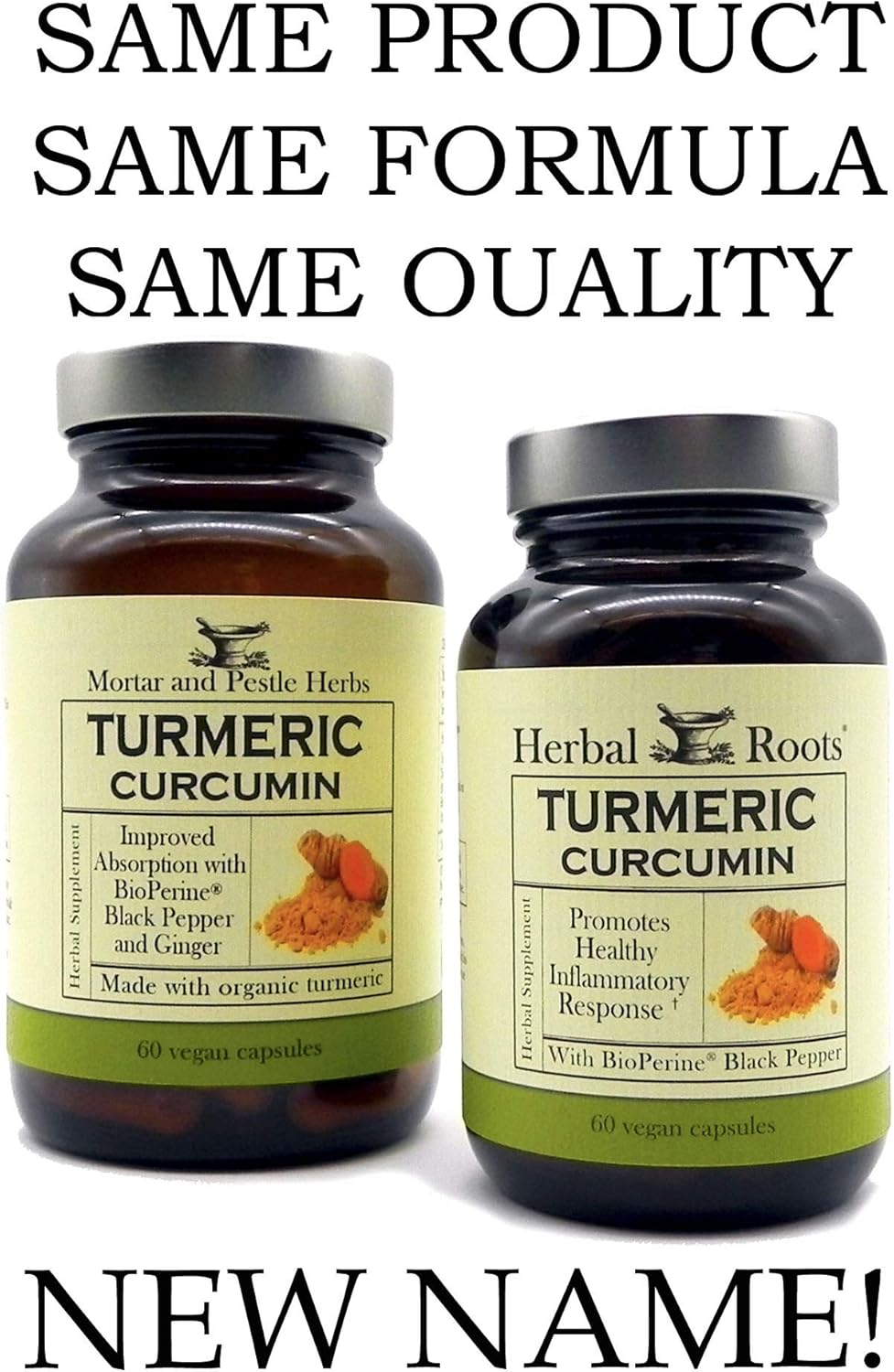 Herbal Roots Turmeric Curcumin Capsules - Extra Strength - 1000mg Pure Organic Turmeric Supplement, 95% Standardized Curcumin Extract with BioPerine Pepper and Ginger - Made in USA: Health & Personal Care