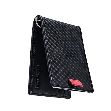 Premium Carbon Fiber Wallet With Money Clip Slim Front Pocket Bifold Rfid Blocking Tactical Card Holder For Men Black - 