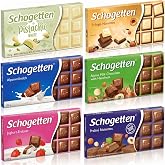 Schogetten Assortment of German Chocolates 6 Variety Pack, 100gram Each