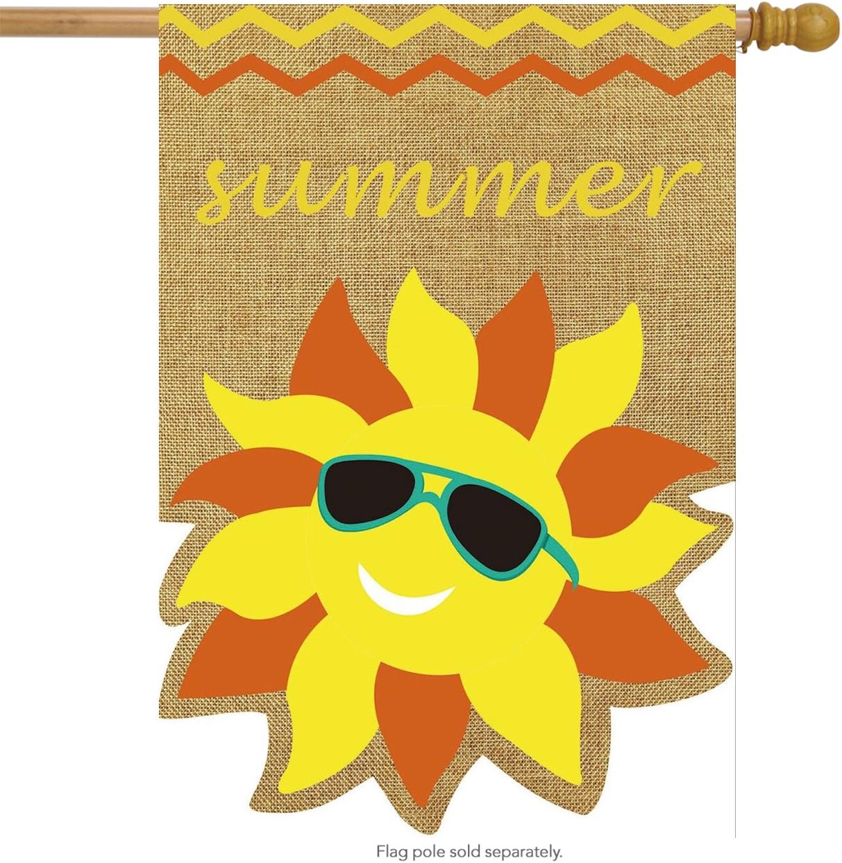Briarwood Lane Summer Sunface Burlap House Flag Seasonal Sunshine 28" x 40"