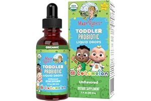 MaryRuth Organics Cocomelon Toddler Probiotic Liquid Drops | Kids Probiotics for Ages 1-3 | 5 Probiotic Strains | 150 Billion CFU Per Serving | USDA Organic | Sugar Free | Gluten Free | 1 Fl Oz
