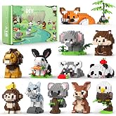 HIGH GODO 12 Pack Animal Party Favors Building Sets, Mini Animals Building Blocks Decor Model Kits, Goodie Bags Stuffers, Classroom Small Prize Toys Gifts for Adults Teens Age 14+