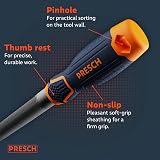 PRESCH File Half-Round 200mm Metal Wood Plastic H2 Cross Cut Soft Grip view 5