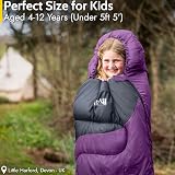 Trail Outdoor Kids Sleeping Bag Mummy 3 Season 170cm Purple with Rucksack view 2