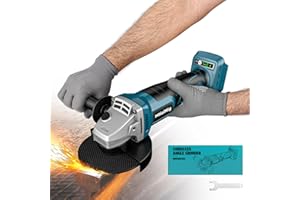 MTIOLHIG Cordless Angle Grinder for Makita 18v Battery: 8500RPM Brushless Grinder Tool- 5/8''-11 Spindle Small Angle Grinder for 4-1/2'' Wheels, 3 Variable Speed Settings for Cutting, Grinding, Bare Tool