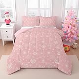 Erosebridal Pink Christmas Comforter Set Full Size