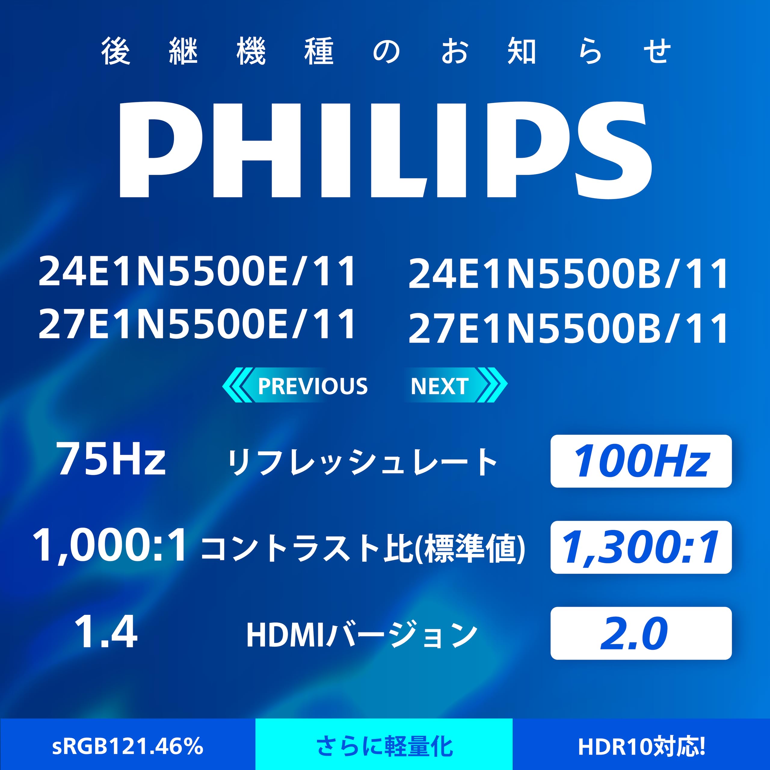 PHILIPS LCD PC Monitor 24E1N5500E/11 (23.8 inch/5 year warranty, WQHD, IPS, HDMI, Display Port, Height Adjustment, Tilt, Pivot, Frameless, Adaptive Sync, Anti-Flicker, Blue Light Reduction)