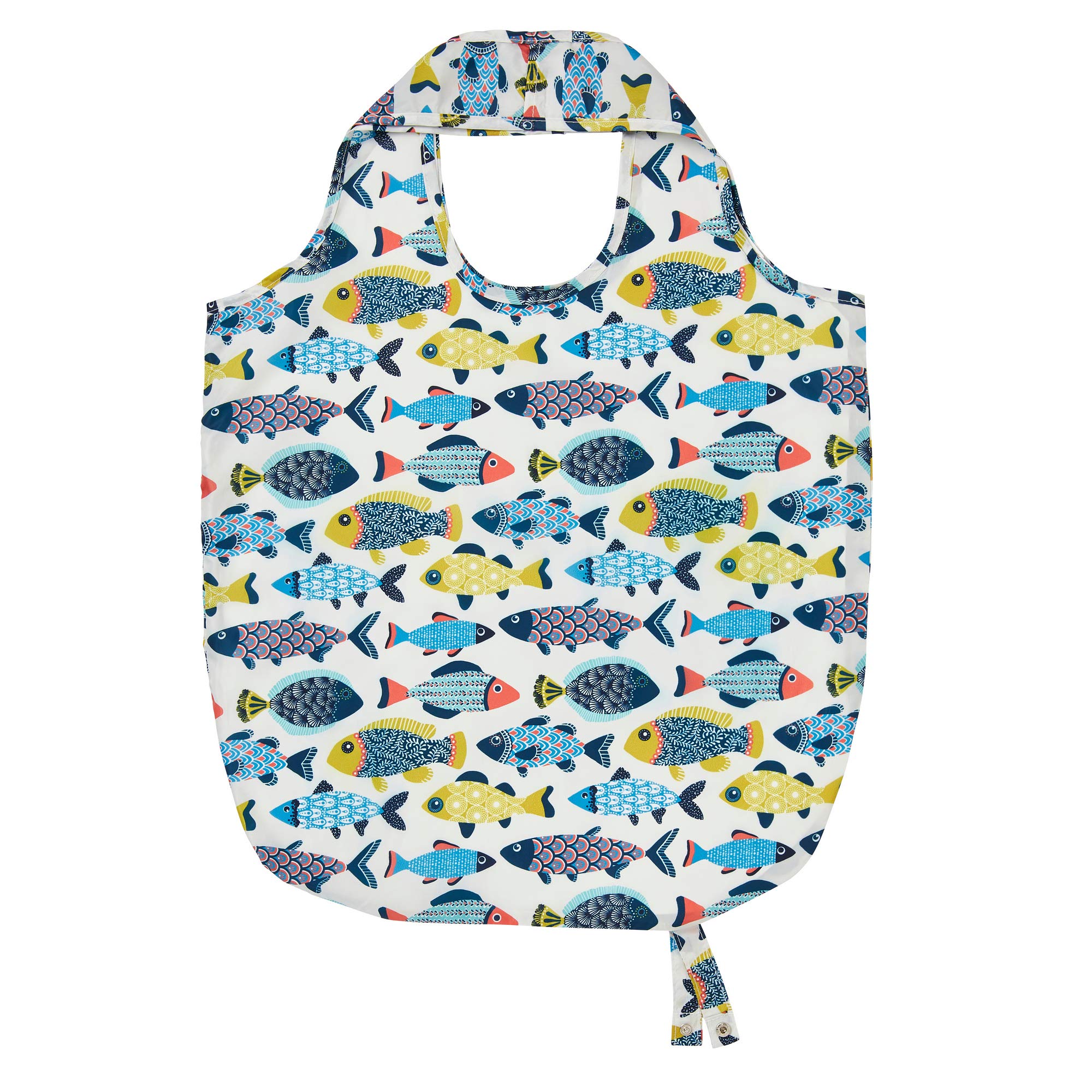 Ulster Weavers - Multi-Coloured Fish Foldable Shopping Bag (42 x 46cm) - Aquarium Fish Shopping Bag - Eco-Friendly - Ocean Fish Tote Bag for Shopping - Sea Fish Reuseable Shopping Bag