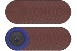 HARFINGTON 25pcs Quick Change Sanding Discs 2" 400 Grit R-Type Roll Lock Aluminum Oxide Conditioning Disc Sandpaper for Die G