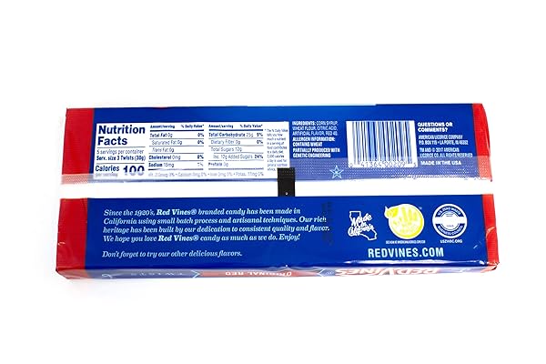 RED VINES LICORICE, ORIGINAL RED FLAVOR, 5OZ TRAY, SOFT & CHEWY CANDY TWISTS