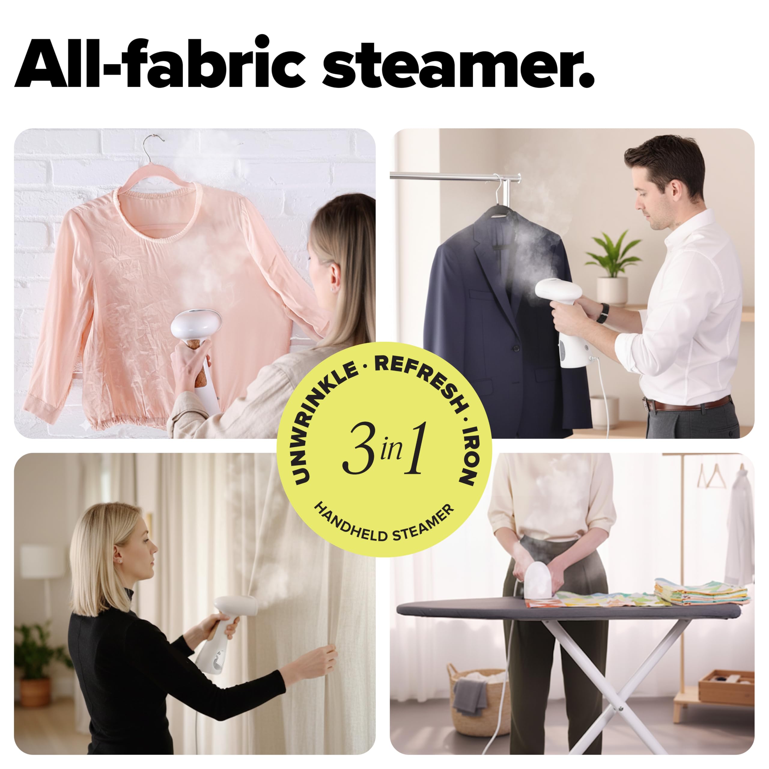 Dupray Voila 3-in-1 Steamer - Portable Handheld Fabric Steamer for Clothes, Travel-Friendly and Versatile