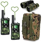 Walkie Talkies for Kids Toys for Boys Aged 5+ Outdoor Toys 2 Way Radio 22 Channel 3 Miles Range for Camp Hunt Adventure Game Birthday 6 7 8 9 10 Year Old Boys Gifts (Green)