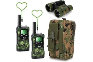 AIKMI Walkie Talkies for Kids Toys for Boys Aged 5+ Outdoor Toys 2 Way Radio 22 Channel 3 Miles Range for Camp Hunt Adventure Game Birthday 6 7 8 9 10 Year Old Boys Gifts (Green)