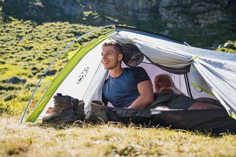 Cobra - Tienda de campaña compacta Ultraligera para 2 Personas, Tienda de campaña para 2 Personas, 100% Impermeable, Cubierta de Suelo Cosida, Tienda de campaña de Senderismo con Postes de