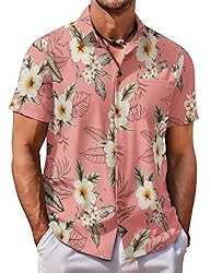 COOFANDY Mens Casual Button Down Shirts Hawaiian