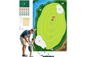 Eambond Battle Golf Chipping Game, Bucket Velcro Golf Simulators for Home & Outdoor, Chip and Stick Yard Game with Practice Mat for Training Accessories Indoor Adults Family Party Backyard