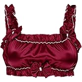 Satini Sissy Frilly Ruffled Fitted Silky Satin Lingerie Bralette
