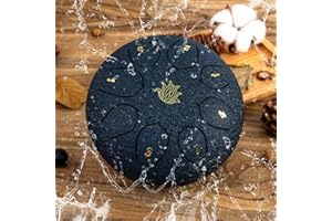 Eavnbaek Rain Chime Drum - 8 Note 6 Inch Rain Drum for Outside Garden, with Bag, Music Book, Drumsticks, Mallet Holder and Finger Paddles, Steel Tongue Drum for Gifts Yoga Education (Navy Blue)