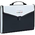 Legal Size 13-Pockets Expanding File Folder with Handle, Plastic Accordion Filling File Folder Expandable Monthly Portable Paper Document Organizer for Office School & Home (Black-1)