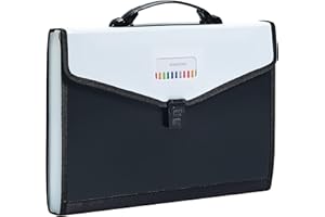 JIZISO Legal Size 13-Pockets Expanding File Folder with Handle, Plastic Accordion Filling File Folder Expandable Monthly Portable Paper Document Organizer for Office School & Home (Black-1)