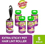 Scotch-Brite Extra Sticky Lint Roller Pet Hair 5 Rolls 240 Sheets Purple/White view 2