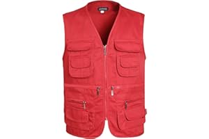 LISUHEPEAL Men’s Fishing Vest Summer Outdoor Work Safari Travel Photo Vest with Multi Pockets