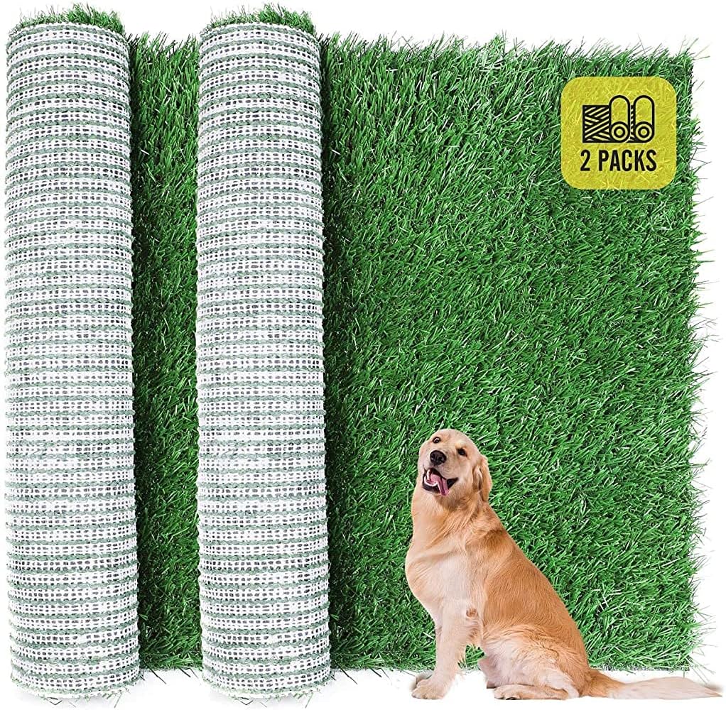 Istbean Dog Litter Box,Dog Grass Pee Pads, Fake Grass for Dogs，Dog Pee mat,Washable Artificial Turf Pet Grass Mat Replacement Fast Drain Holes for Puppy Potty Trainer Use - Set of 2(20inch25inch): Kitchen & Dining