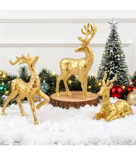 Amazon.com: Raz Set of 3 Champagne Gold Glittered Christmas Trees