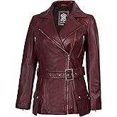 fjackets Women Leather Jacket - Real Lambskin Belted Style Leather Jackets Womens Stylish Asymmetrical Women's Leather Jacket