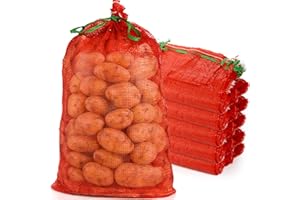 WUWEOT 50 Pack Mesh Produce Bags, 31"×19" Breathable Vegetable Storage Bags, Reusable Washable Net With Drawstring for Onions