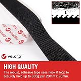 VELCRO Brand Stick On Tape 20mm x 1m Black Cut-To-Length Strong Hook & Loop view 2