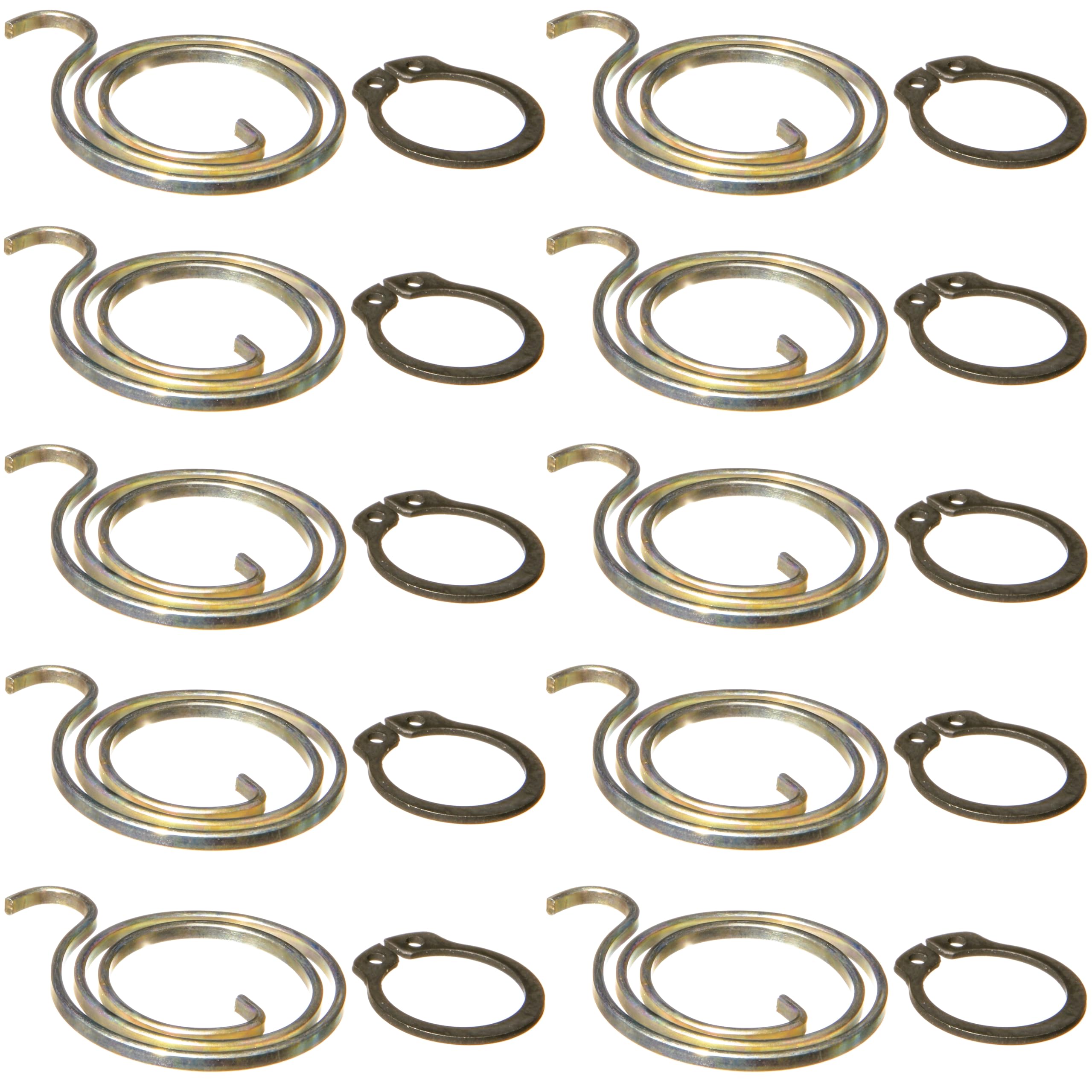 Northern DIY Door Handle Spring Repair Kit (Ten 2.5-Turn, 2.0mm Thick, 27.5mm Diameter coils Plus Ten circlips)
