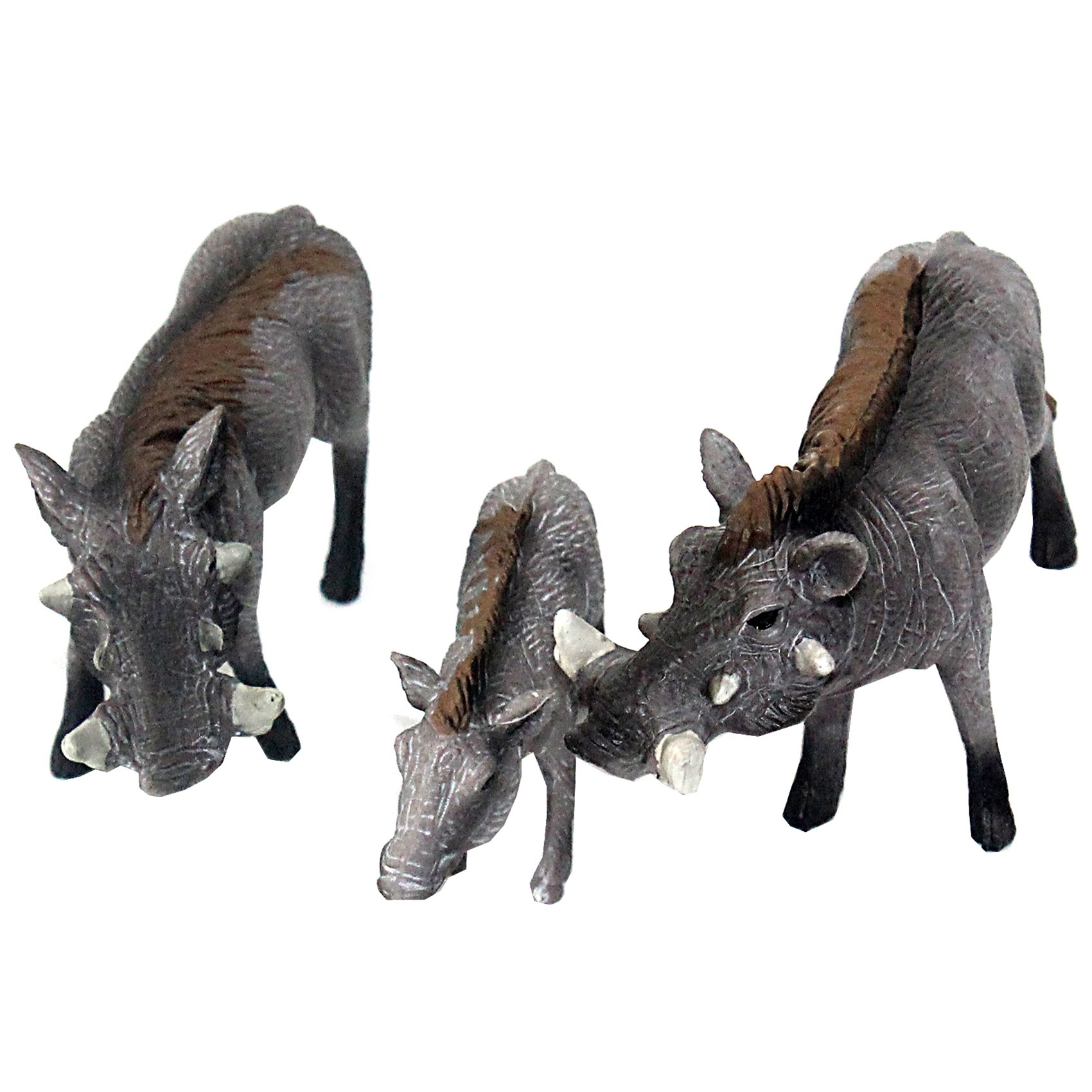 musykrafties African Jungle Animals Toy Warthogs Figure Realistic Plastic Figurine Playset Lot 3-piece