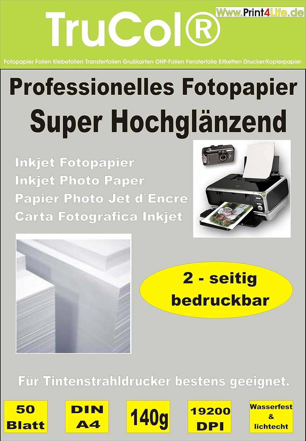 Inkuway A3+ Fotopapier 180g/m² - 60 Blatt Hochglanz Für Tintenstrahldrucker